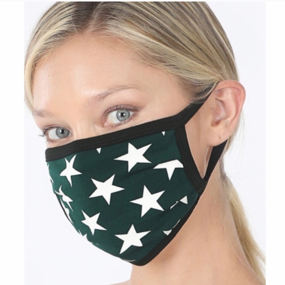 ~HP~ Boutique Hunter Green Star Covered Sweater + Bonus Matching Mask - Picture 8 of 15